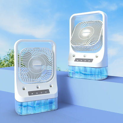 Household USB Rechargeable Cooling Fan – Adjustable & Water-Cooled Air Conditioner