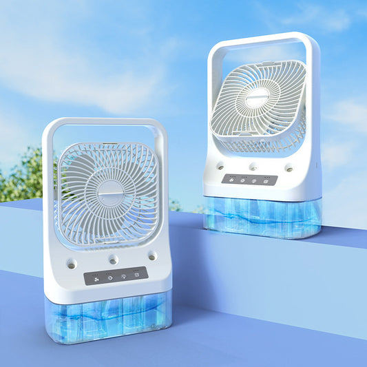 Household USB Rechargeable Cooling Fan – Adjustable & Water-Cooled Air Conditioner