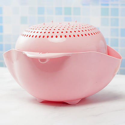 Multi-purpose Kitchen Drain Basket Bowl Double-layer Rotating Washing Vegetables Drain Basin Cleaning Fruit Drain Storage Basket