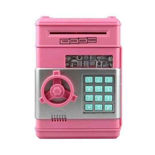 Cash Machine Savings Piggy Bank Password Lock Safe Box
