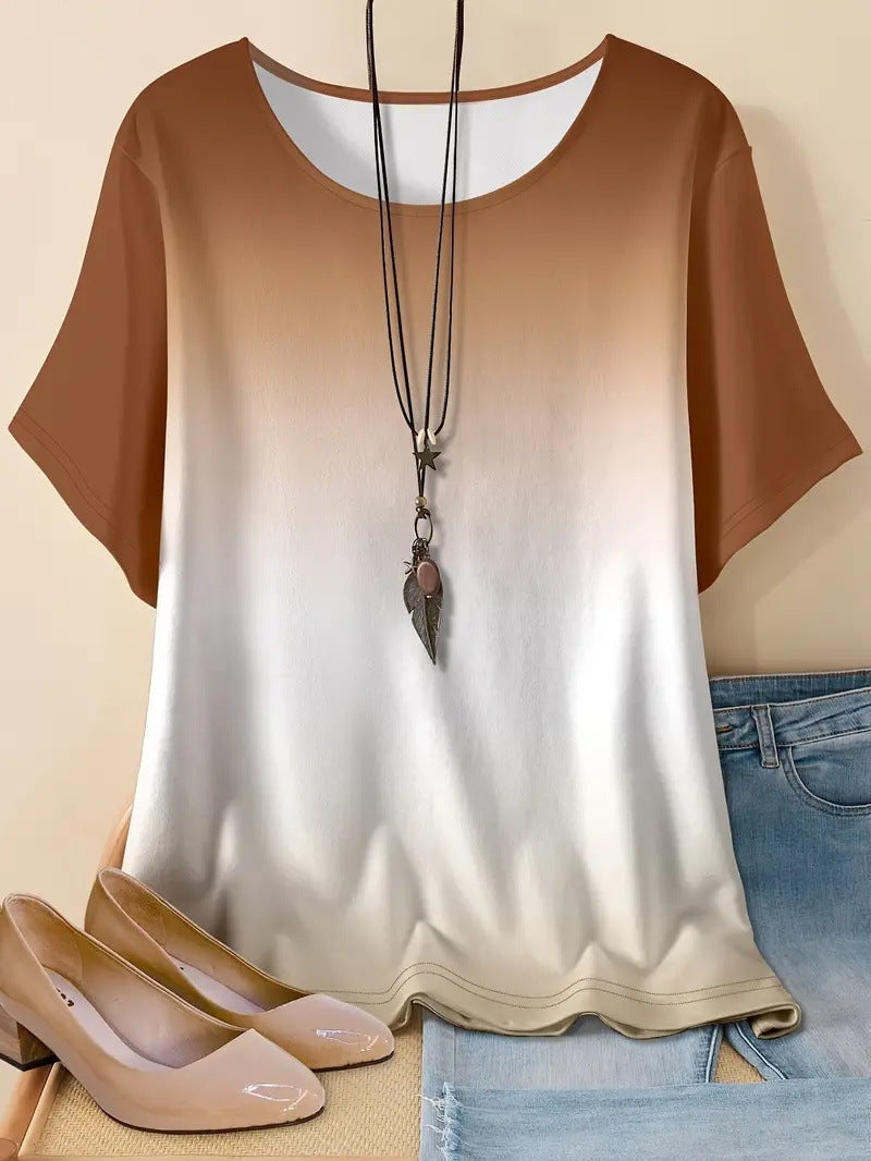 Casual Sports Loose Round Neck Short Sleeve T-Shirt