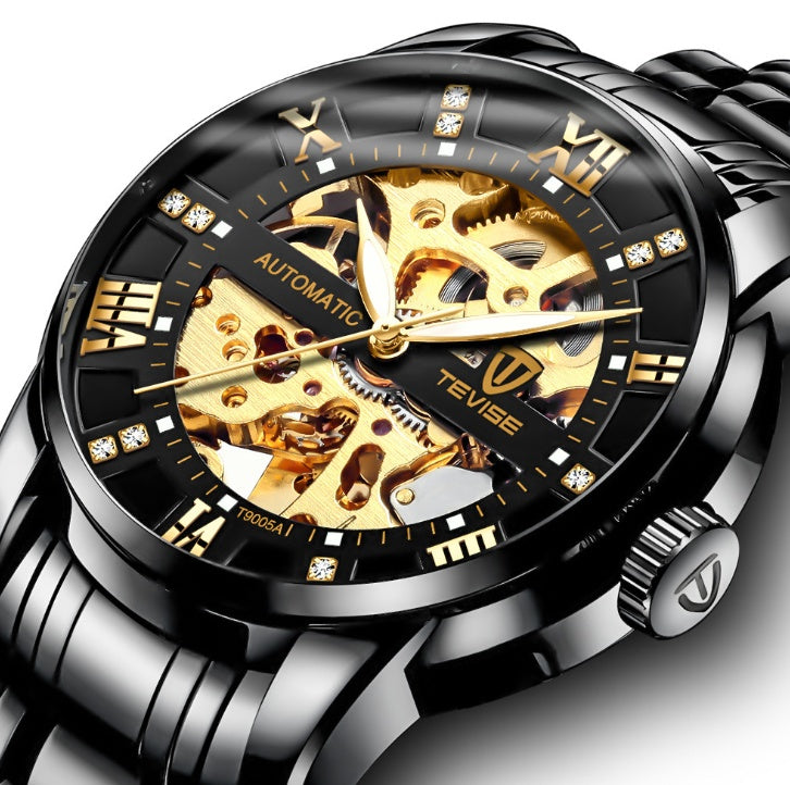 TEVISE Automatic Mechanical Men’s Watch – Waterproof Hollow Design