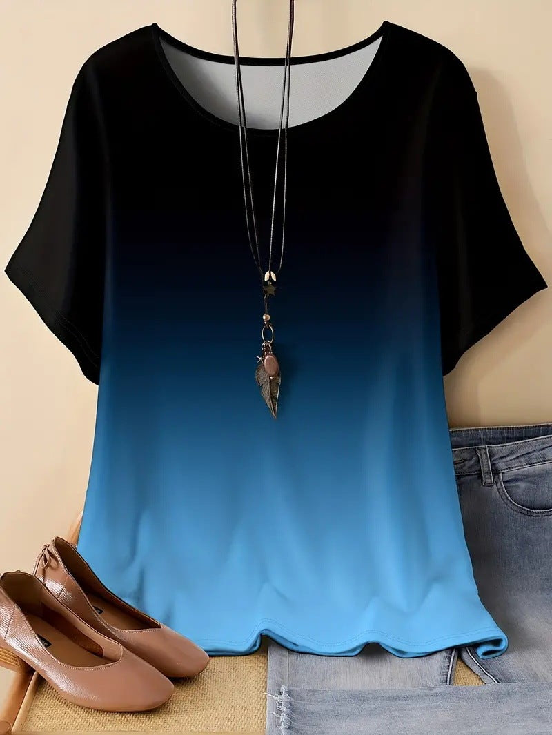 Casual Sports Loose Round Neck Short Sleeve T-Shirt