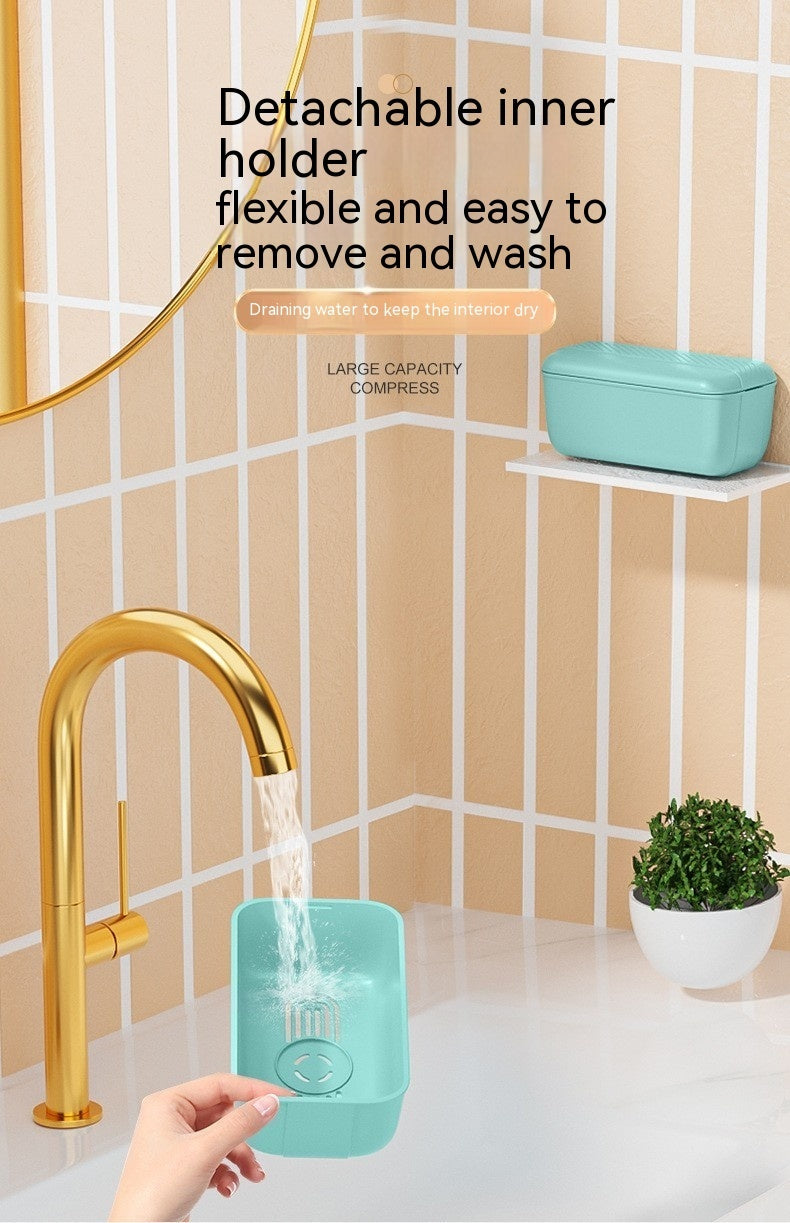 Ondaum Multifunctional Soap Dish with Lid for Hand Rub-Free Foaming
