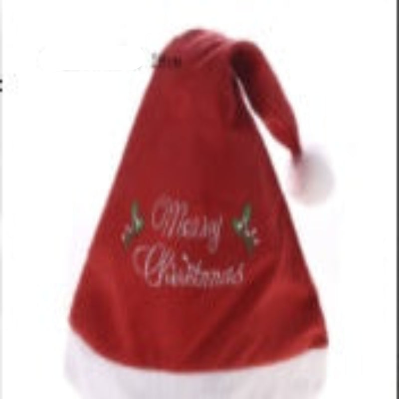 Red Santa hat with 'Merry Christmas' text on a white background