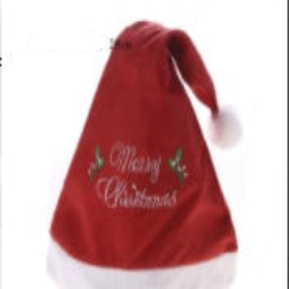 Red Santa hat with 'Merry Christmas' text on a white background