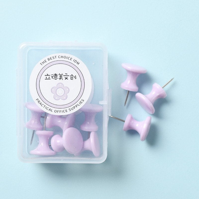 Macaron Color Plastic Push Pins – Small and Large Sizes