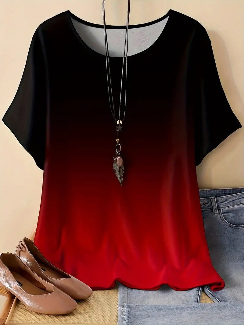 Casual Sports Loose Round Neck Short Sleeve T-Shirt