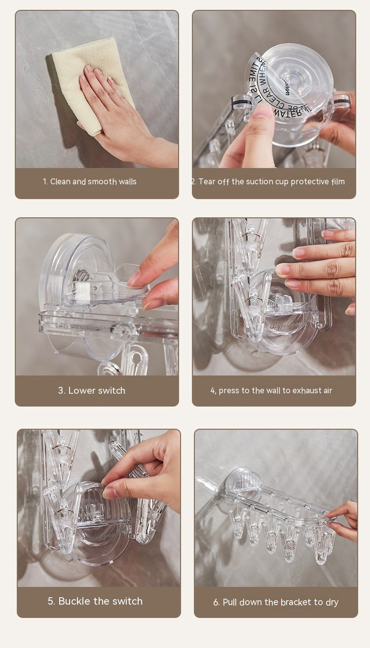 Ondaum Suction Cup Folding Hanger for Punch-Free Household Organization