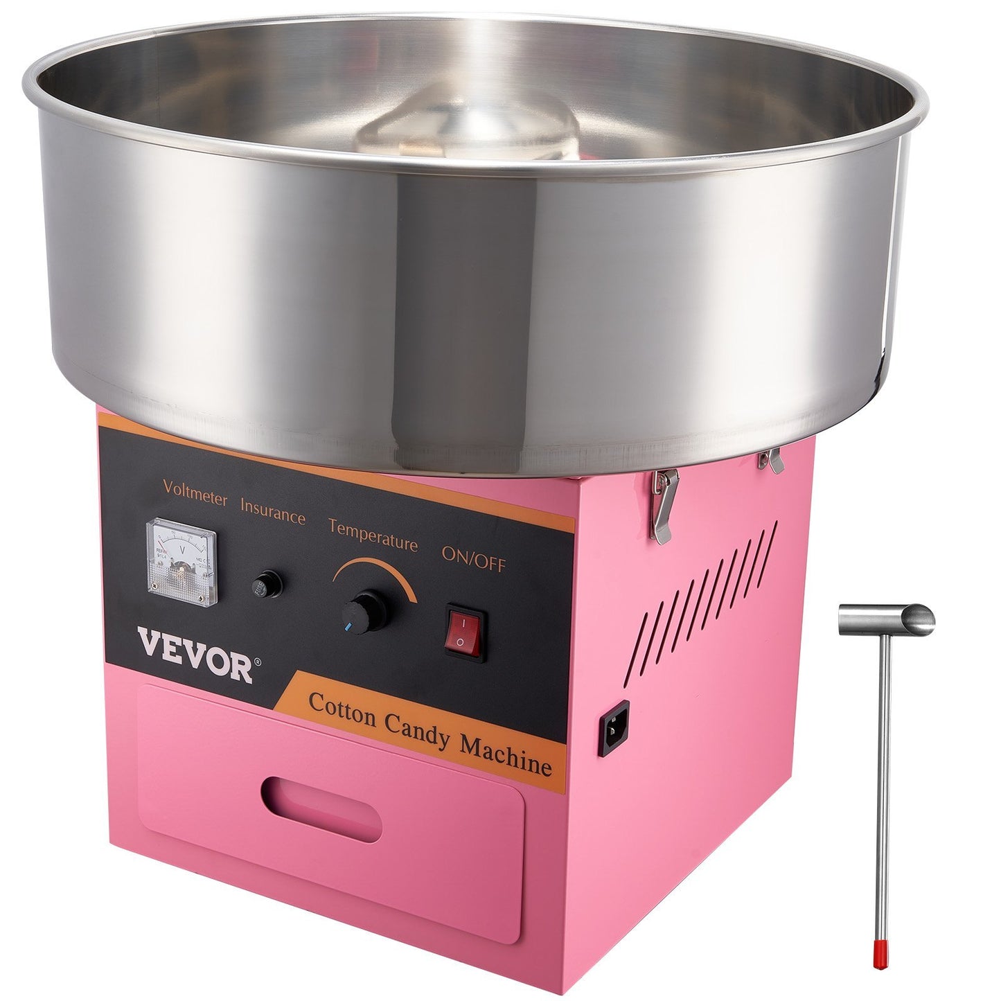 Electric Cotton Candy Machine with Stainless Steel Bowl