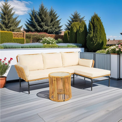 3 Pieces Outdoor Patio Wicker Furniture Sets Table And Chairs