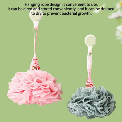 Foam Core Bath Flower Ball – Back Rubbing Bath Towel Sponge