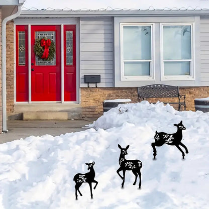 Outdoor Gardening Floor Outlet Christmas Deer Three-piece Set