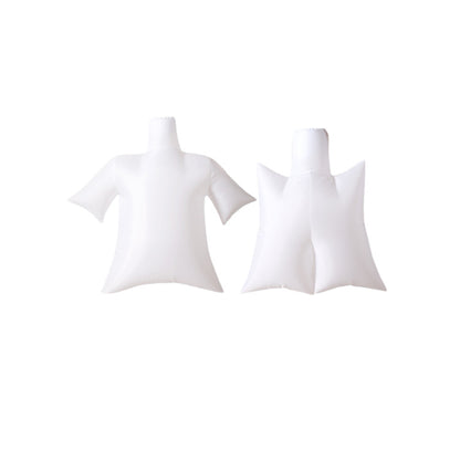 Two white mannequin torsos on a white background