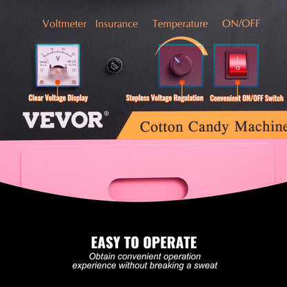 Electric Cotton Candy Machine with Stainless Steel Bowl