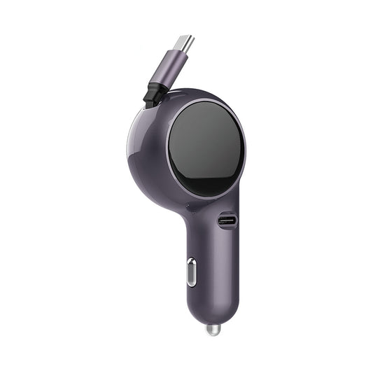 120W Super Fast Car Charger with Retractable Cable