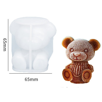 Silicone Bear-Shaped Ice Cube and Candy Mold