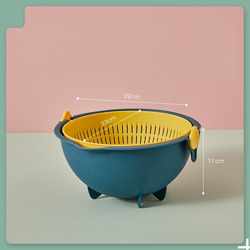 Double Layer Kitchen Vegetable Washing Drain Basket