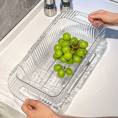 Kitchen Retractable Drain Rack Washing Basin Household