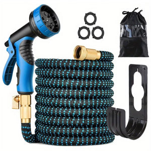Amazingforless  Water Hose Upgraded Leakproof Lightweight No-Kink Garden Hose Flexible Expanding Water Hose Black Blue