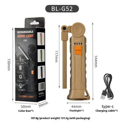 Rechargeable LED Work Light – White and Red Light Modes