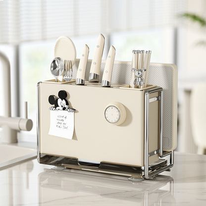 Magnetic Knife Holder Cutting Board Integrated Storage Rack