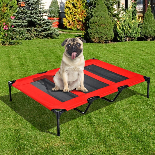 Elevated XXL Pet Bed with Durable Steel Frame – Red