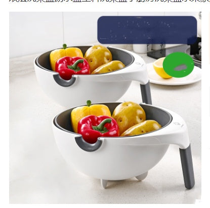 Double Drain Basket Bowl for Kitchen Washing & Straining