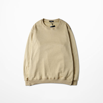 Seasonal Solid Color Plush Pullover Sweater – Loose Fit