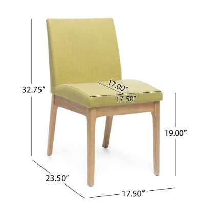 Green Fabric Dining Chair Set with Contemporary Design