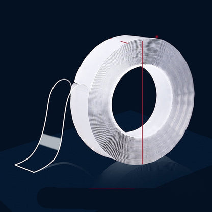 Roll of double-sided tape with dimensions on a dark background