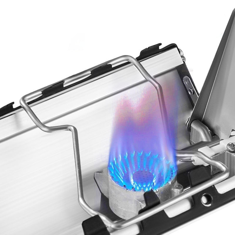 Portable gas stove with blue flame and '3500W Super firepower' text on a white background
