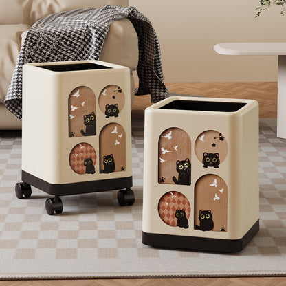 Portable Household Trash Can With Lid