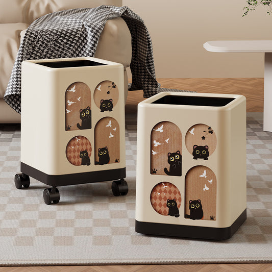 Portable Household Trash Can With Lid