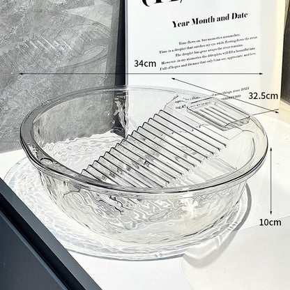 One-piece Plastic Thickened Laundry Basin With Washboard