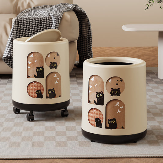 Portable Household Trash Can With Lid