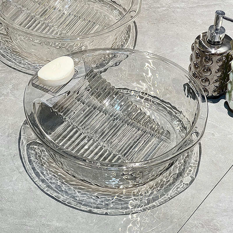 One-piece Plastic Thickened Laundry Basin With Washboard