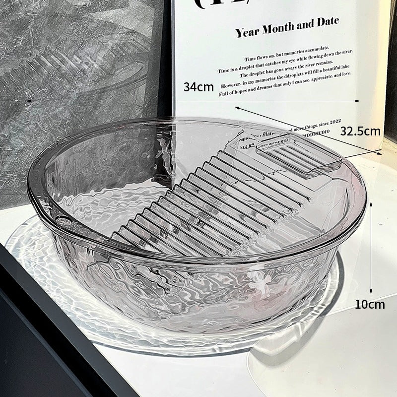 One-piece Plastic Thickened Laundry Basin With Washboard