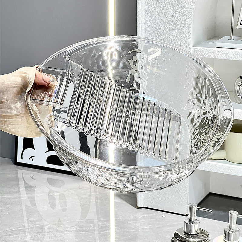 One-piece Plastic Thickened Laundry Basin With Washboard