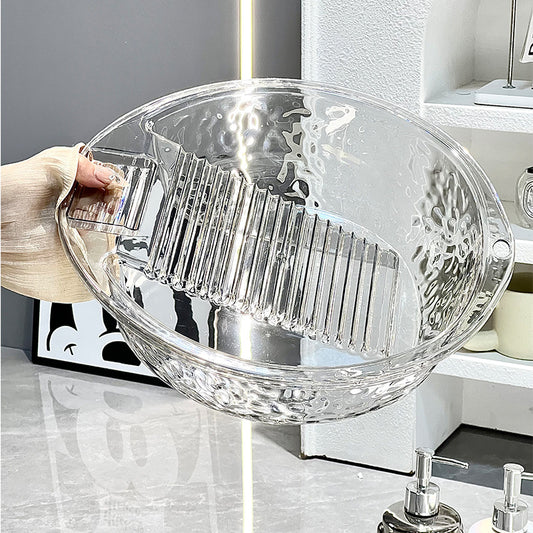 One-piece Plastic Thickened Laundry Basin With Washboard