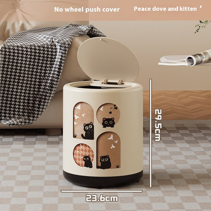 Portable Household Trash Can With Lid