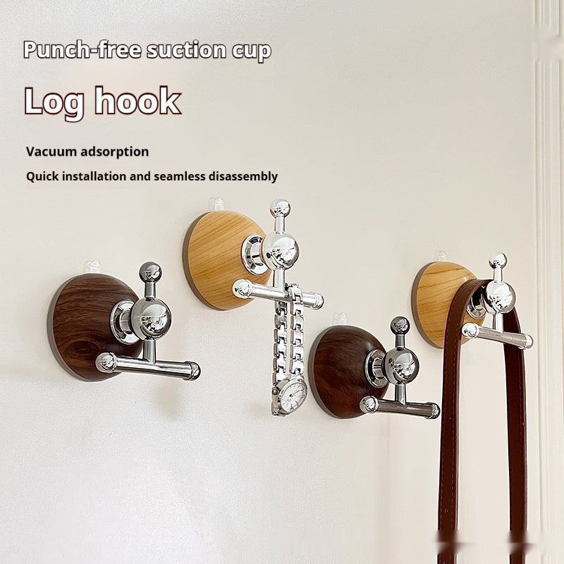 Wood Grain Sucker Hook Strong No Punch