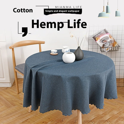 Chinese Style Round Tablecloth – Blended Fabric Dining & Tea Table Cover