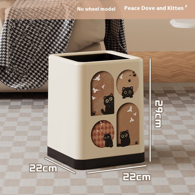 Portable Household Trash Can With Lid