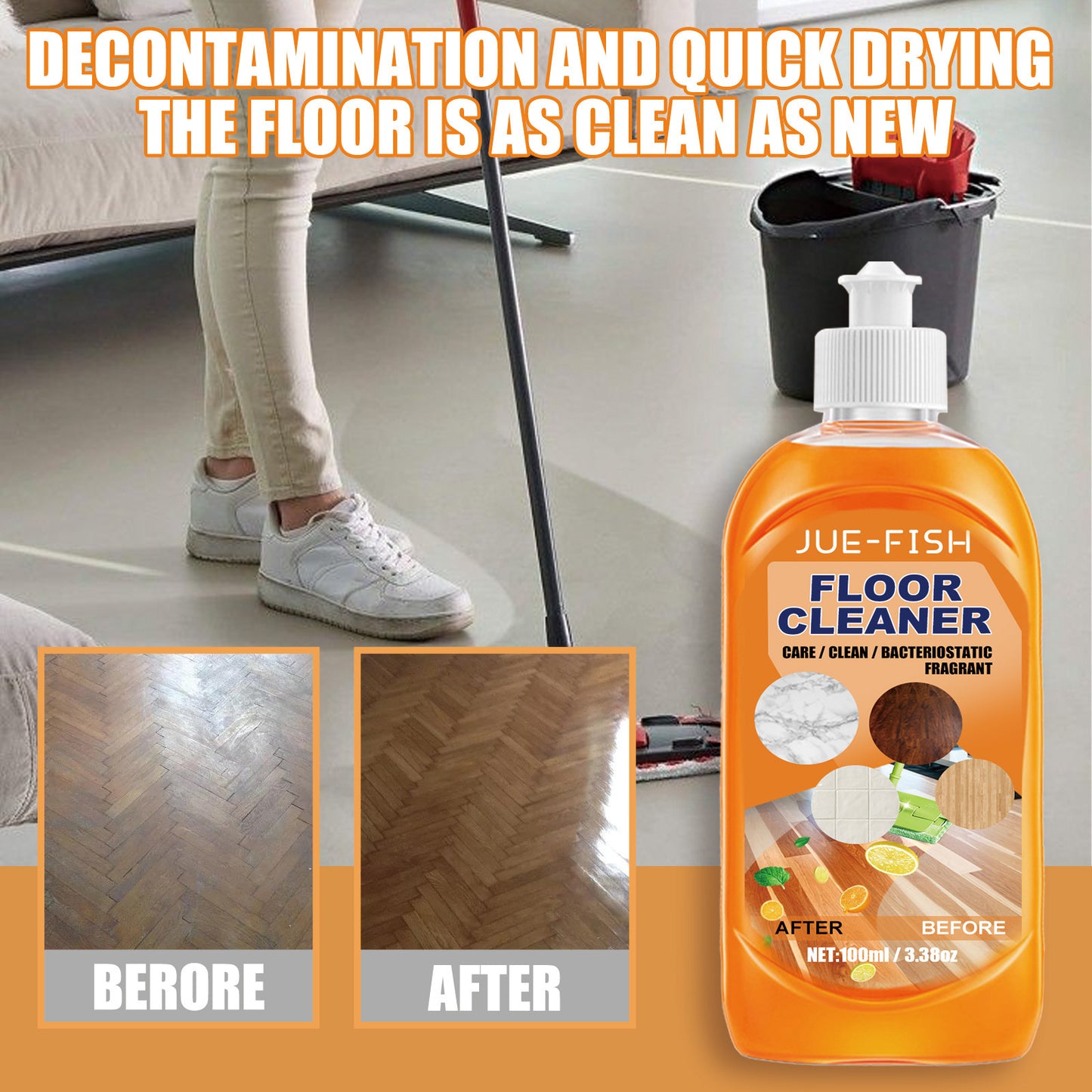 Ondaum Floor Cleaner for Stain and Dirt Removal
