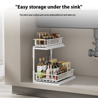 Kitchen Multi-functional Seasoning Rack Pull-out Basket
