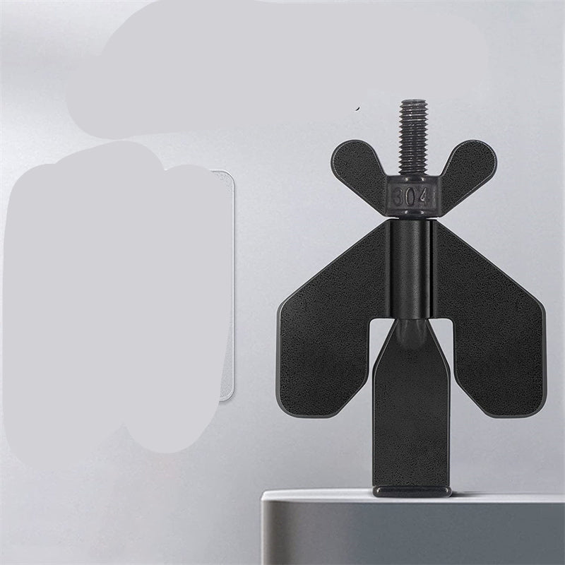 Black lock mechanism with features listed on a gray background