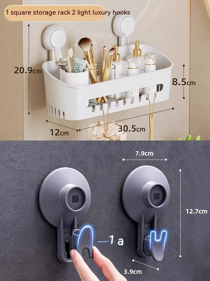 Storage Suction Cup Vacuum Punch Free Storage Rack