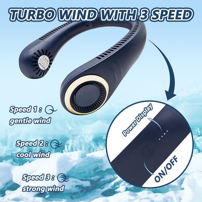 Turbo Neck-Hanging Fan – Hands-Free Cooling for Outdoor Adventures