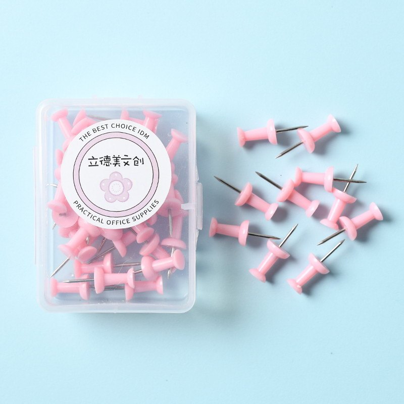 Macaron Color Plastic Push Pins – Small and Large Sizes